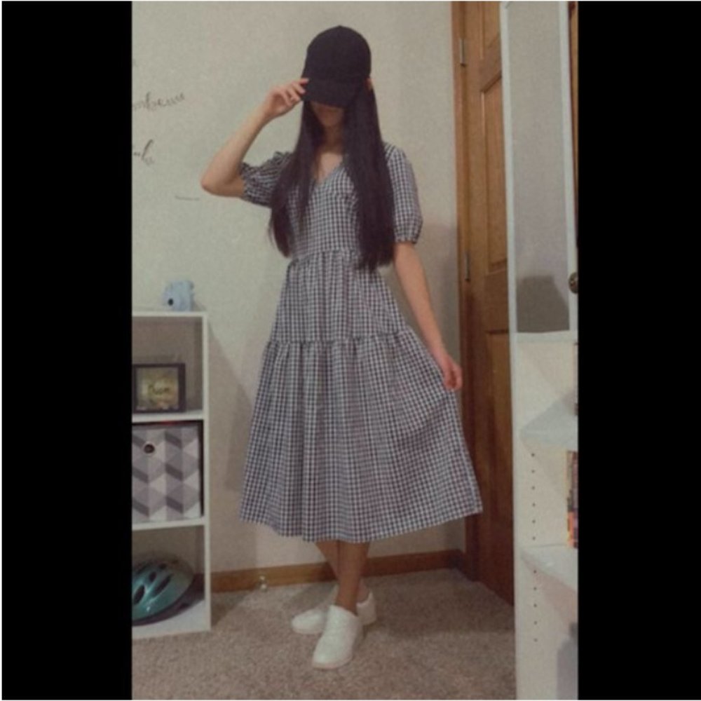 ♡❤︎Black and white plaid dress❤︎♡